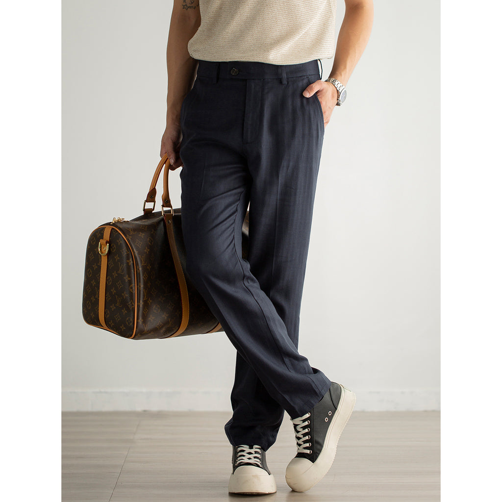 Pantalones de Lino Tencel Estilo Old Money