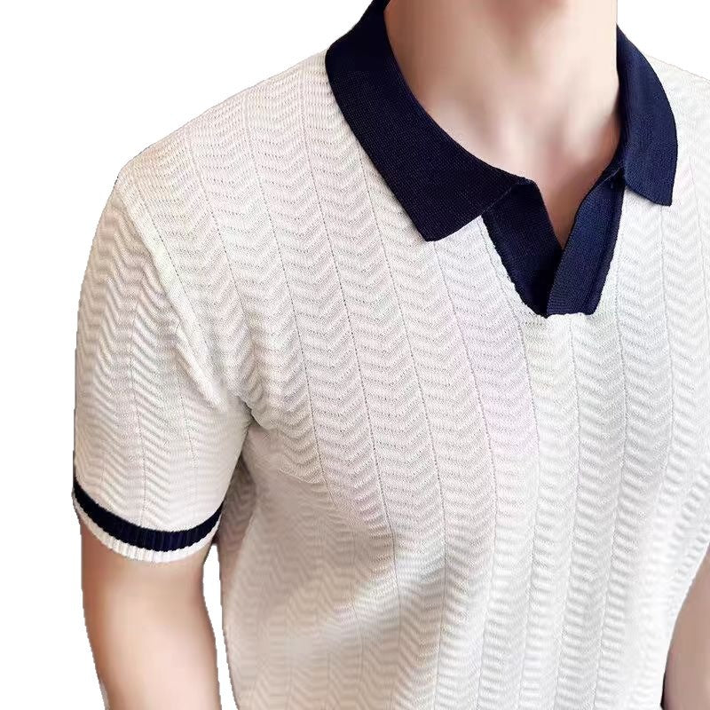 Herren-T-Shirt aus Eisseide mit kurzen Ärmeln