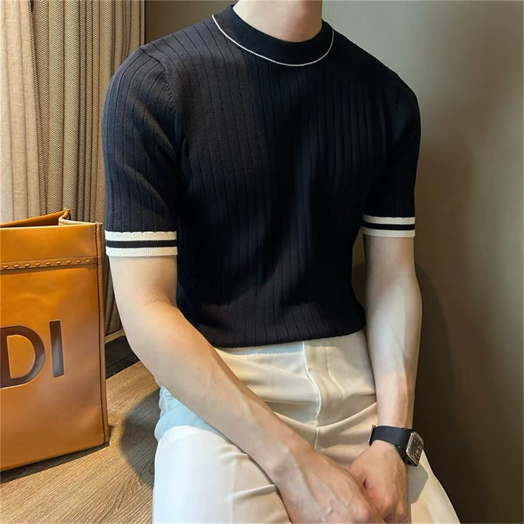 Herren-T-Shirt aus Eisseide im Slim Fit mit Rundhalsausschnitt