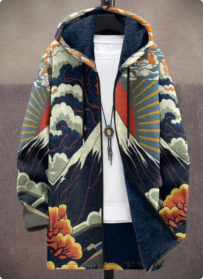Winterjacke für Herren mit Muster und Plüschfutter