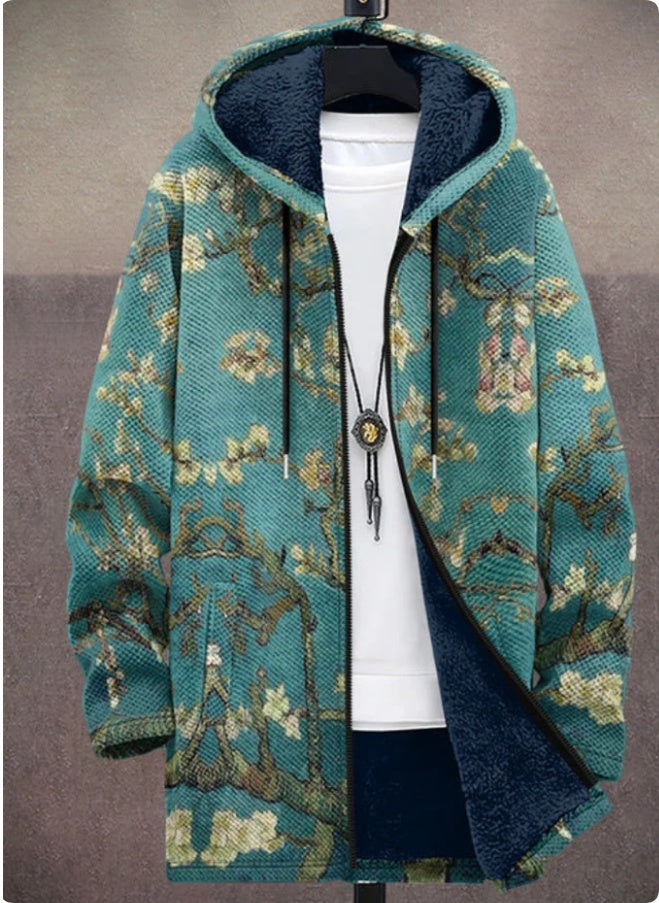Winterjacke für Herren mit Muster und Plüschfutter