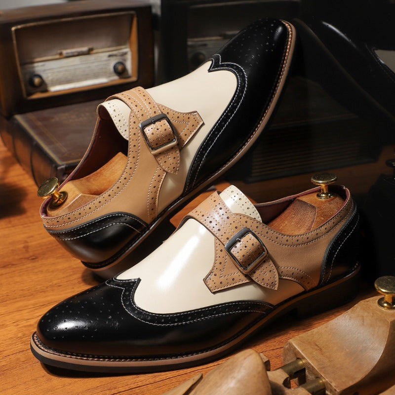 Formelle und legere Lederschuhe mit Brogue-Muster