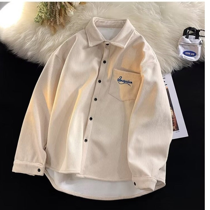 Retro-Freizeit-Kordhemdjacke