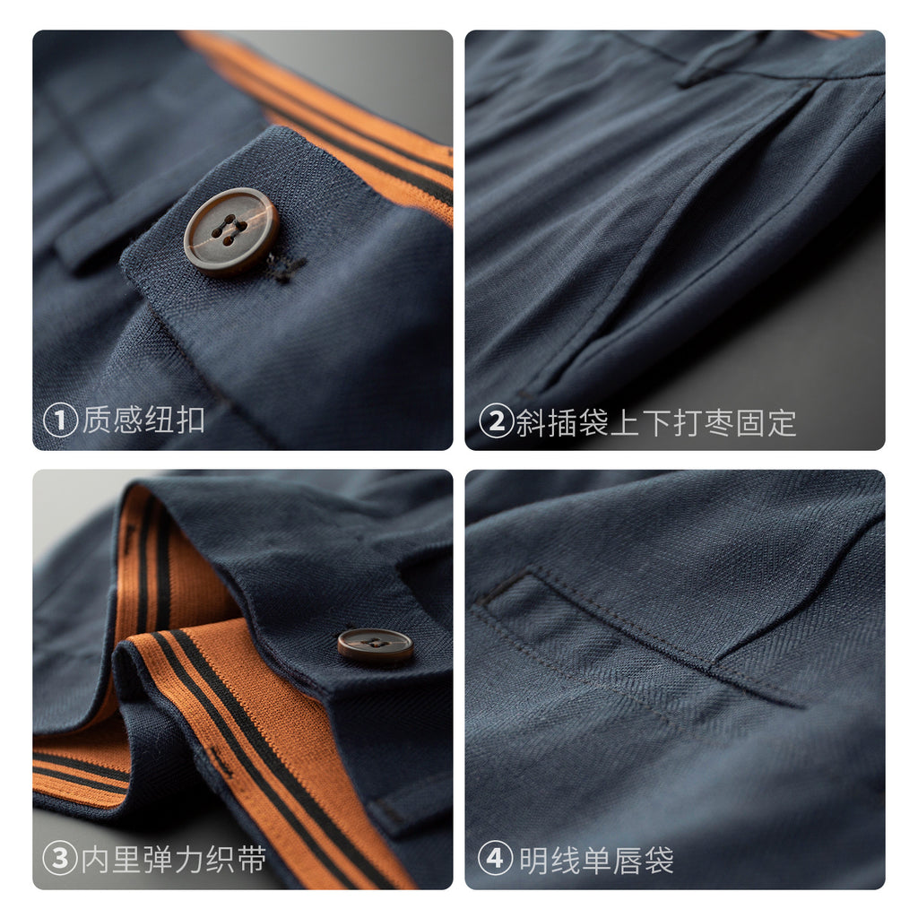 Pantalones de Lino Tencel Estilo Old Money
