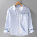 Camisa de Manga Larga a Rayas Estilo Primavera-Otoño para Hombre