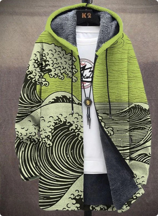 Winterjacke für Herren mit Muster und Plüschfutter