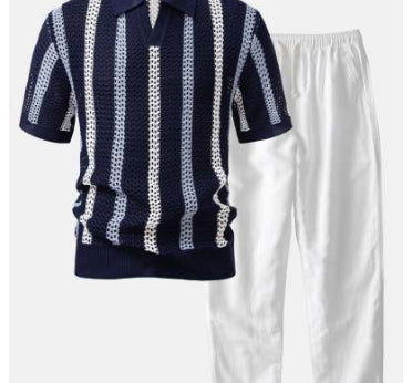 Polo de Punto Calado Transpirable de Manga Corta para Hombre