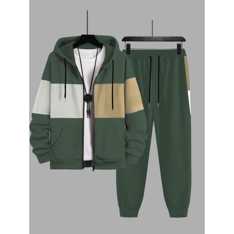 3D Elefanten-Print Langarm-Hoodie-Set für Herren