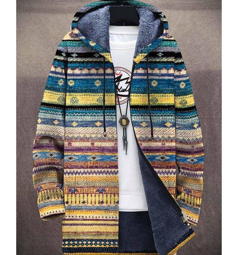 Winterjacke für Herren mit Muster und Plüschfutter