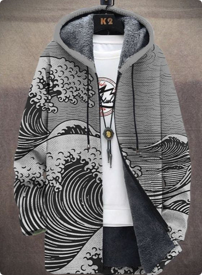 Winterjacke für Herren mit Muster und Plüschfutter