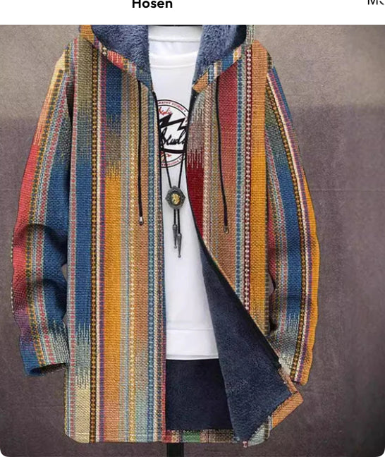 Winterjacke für Herren mit Muster und Plüschfutter