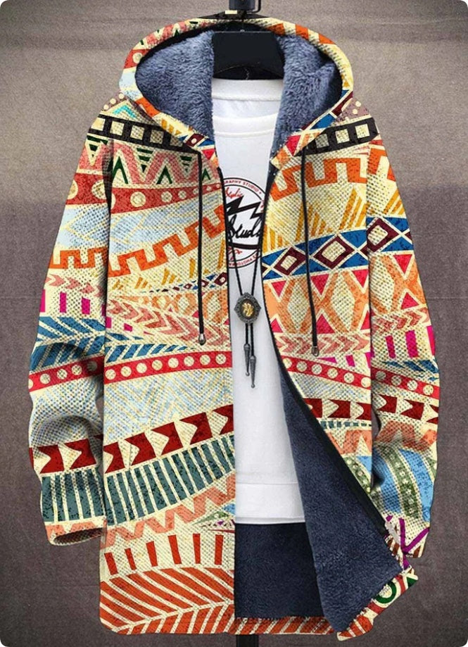 Winterjacke für Herren mit Muster und Plüschfutter
