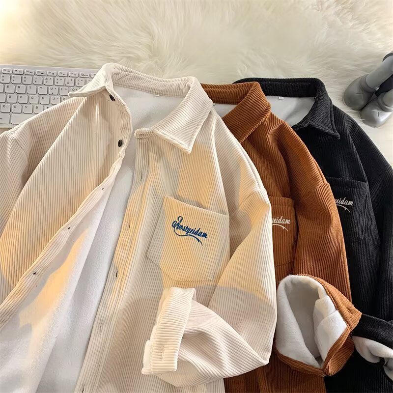 Retro-Freizeit-Kordhemdjacke