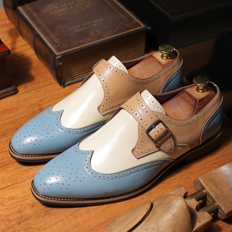 Formelle und legere Lederschuhe mit Brogue-Muster