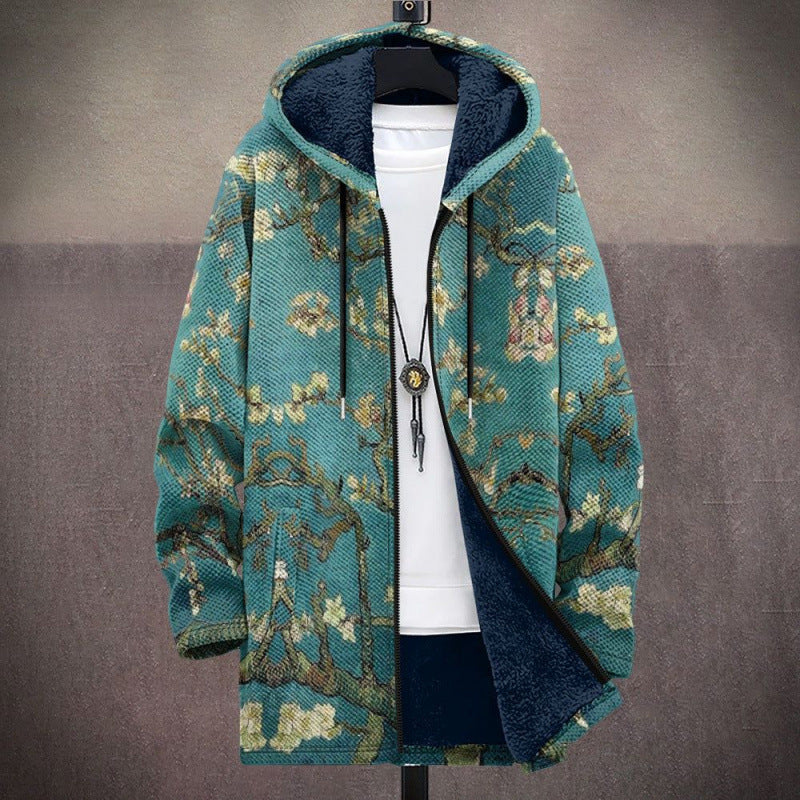 Winterjacke für Herren mit Muster und Plüschfutter