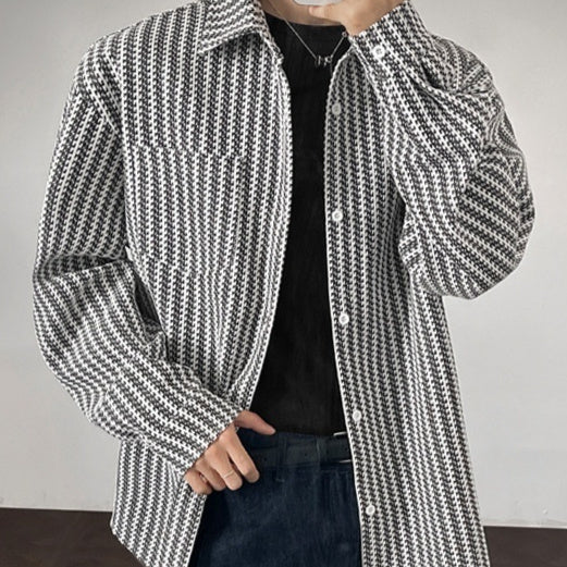 Chanel-Stil Jackenhemd mit Fischgrätmuster