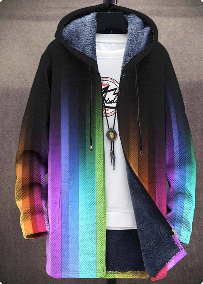 Winterjacke für Herren mit Muster und Plüschfutter