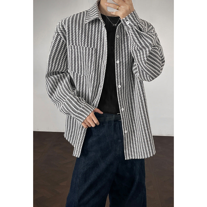 Chanel-Stil Jackenhemd mit Fischgrätmuster