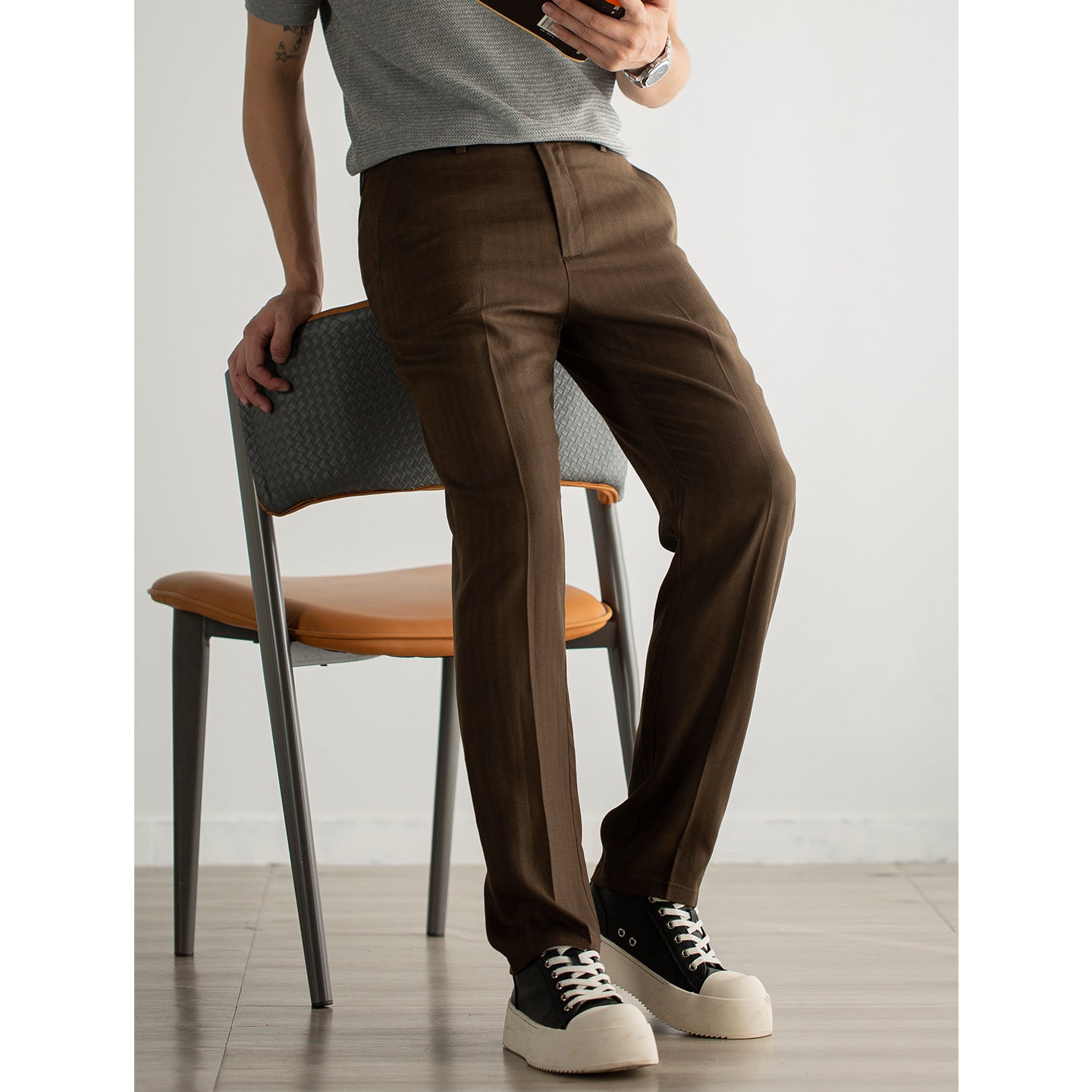 Leinenhose aus Tencel im Old-Money-Stil