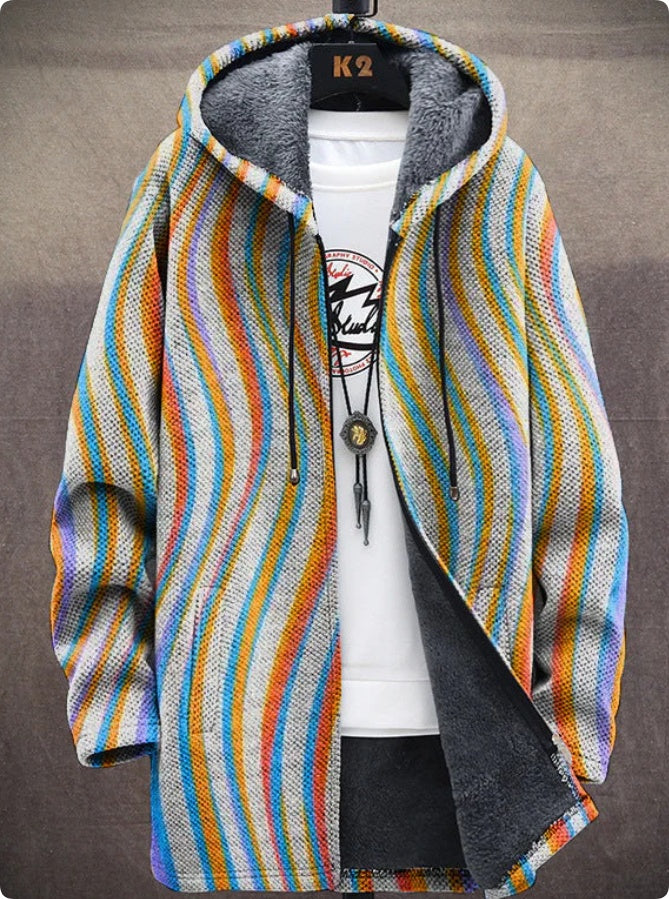 Winterjacke für Herren mit Muster und Plüschfutter